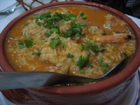 monkfish with rice